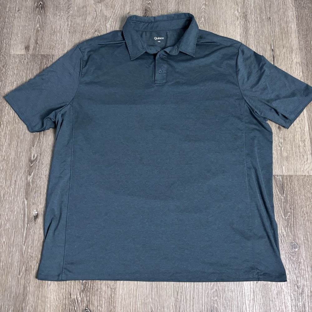 Quince FlowKnit Breeze Men's XXL Performance Polo‎ Shirt Navy Stretch Wicking